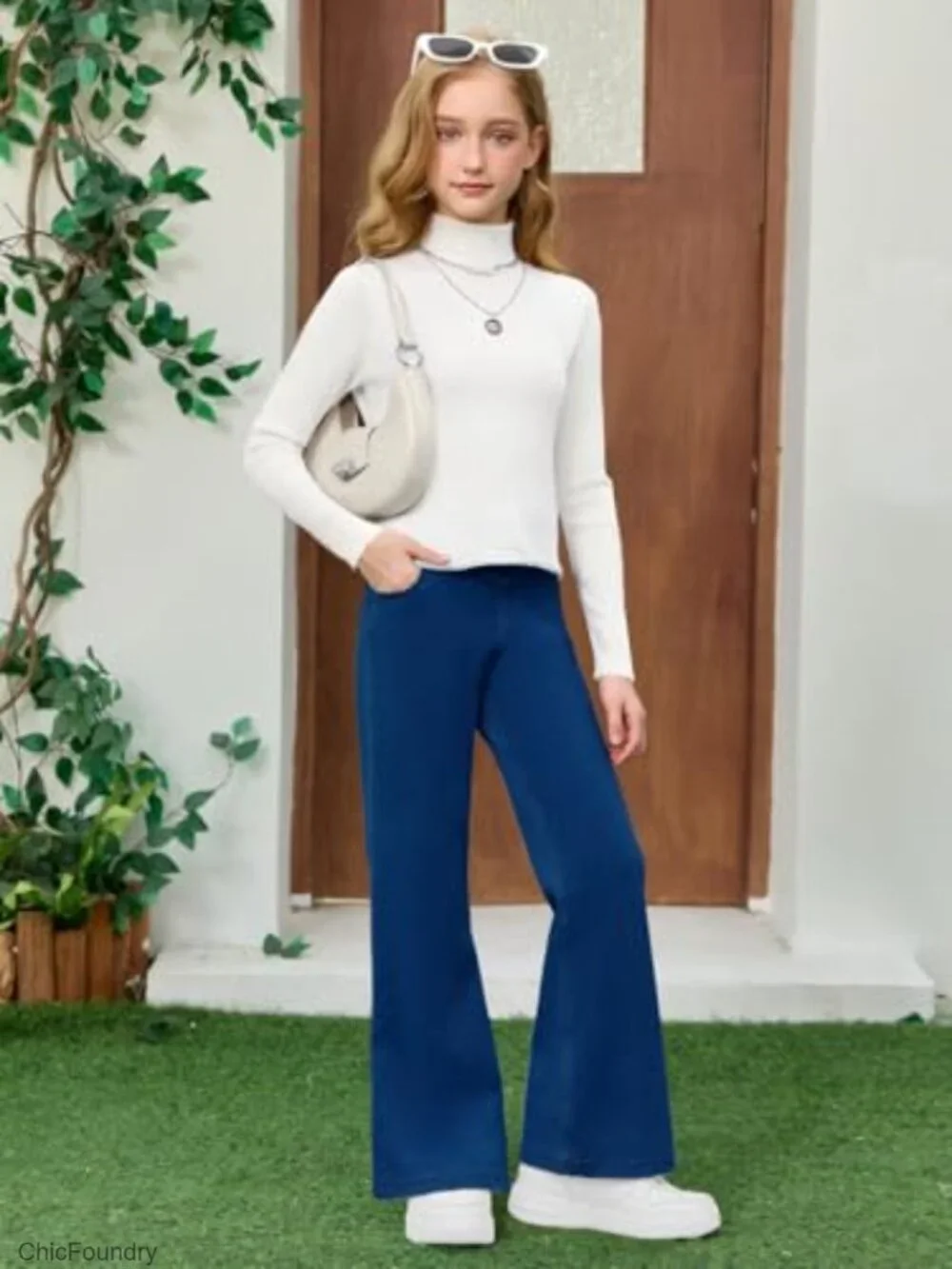 Girls Flare Jeans Bell Bottom Athletic Stretch Cotton Blend Kids Denim Pants